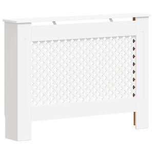 vidaXL Pokrov za radiator bel 112x19x81,5 cm MDF