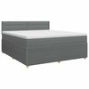 vidaXL Postelja boxspring z vzmetnico Temno siva 160 x 200 cm Blago
