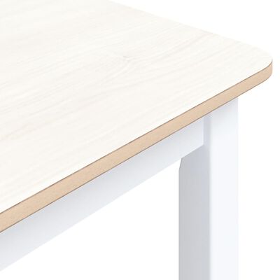 vidaXL Jedilna miza bela in rjava 114x71x75 cm trden les kavčukovca