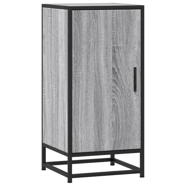 vidaXL Komoda siva sonoma 35,5x35x76 cm inženirski les in kovina
