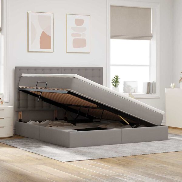 vidaXL Postelja z dodatnim prostorom za shranjevanje in vzmetnico
