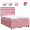 vidaXL Box spring postelja z vzmetnico roza 140x200 cm žamet