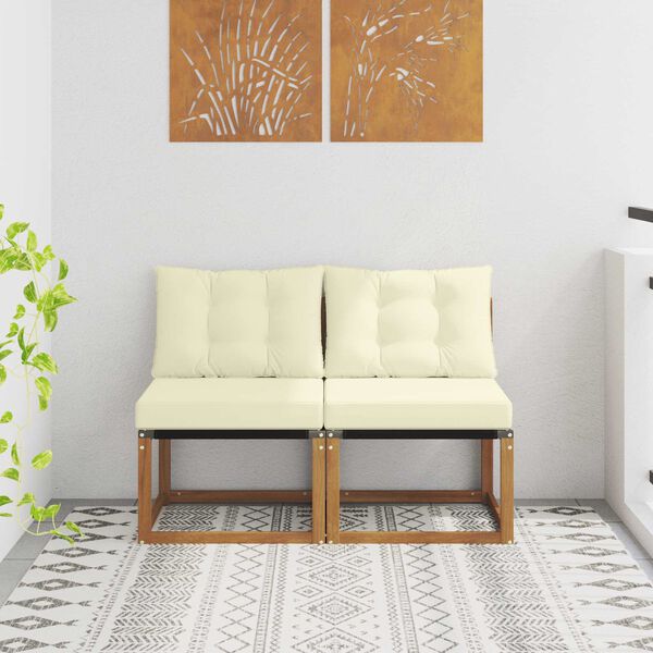 vidaXL 2 Kos Zunanja srednja sofa