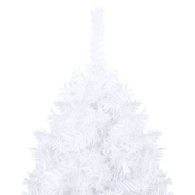 vidaXL Osvetljena novoletna jelka z debelimi vejami bela 240 cm