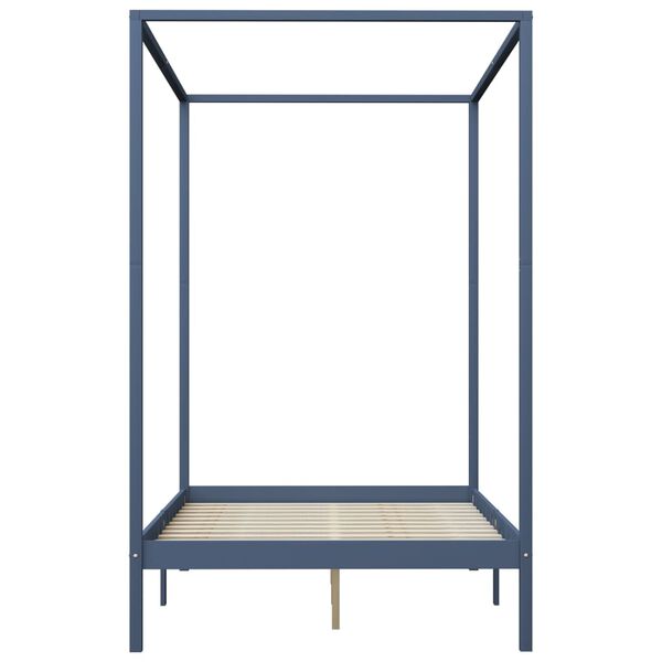 vidaXL Posteljni okvir z baldahinom in 2 predaloma borovina 140x200 cm