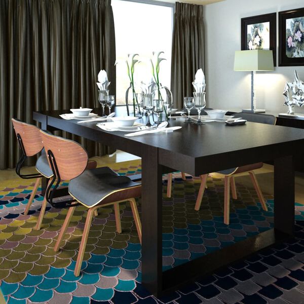 vidaXL Jedilni stoli 4 kosi ukrivljen les in umetno usnje