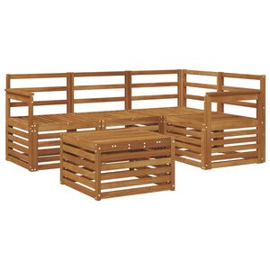 vidaXL Zunanja garnitura za sedenje 5 pcs Naravna Masiven les akacije