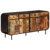 vidaXL Komoda 140x35x70 cm trden predelan les in kovina