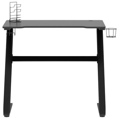 vidaXL Gaming miza z nogami ZZ-oblike črna 90x60x75 cm