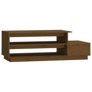 vidaXL Klubska mizica medeno rjava 120x50x40,5 cm trdna borovina