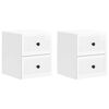 vidaXL Stenski nočni omarici 2 pcs Bela visok sijaj 33 x 34,5 x 40 cm