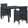 vidaXL Komplet za jedilnico v vrtu 3 pcs Antracit Polipropilen
