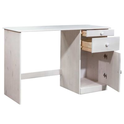 vidaXL Pisalna miza s predali 110x50x74 cm trdna borovina