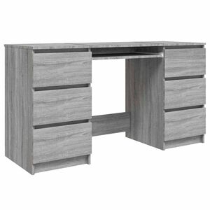 vidaXL Pisalna miza siva sonoma 140x50x77 cm konstruiran les