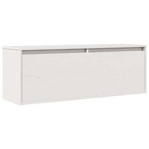 vidaXL Stenska omarica bela 100x30x35 cm trdna borovina