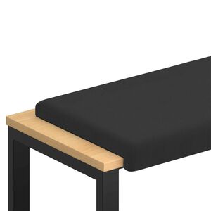 vidaXL Blazina za klop Teksturni žamet Črna Globina 35 cm