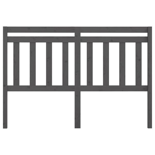 vidaXL Posteljno vzglavje sivo 156x4x100 cm trdna borovina