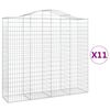 vidaXL Obokane gabion ko&scaron;are 11kosi 200x50x180/200 cm pocinkano železo