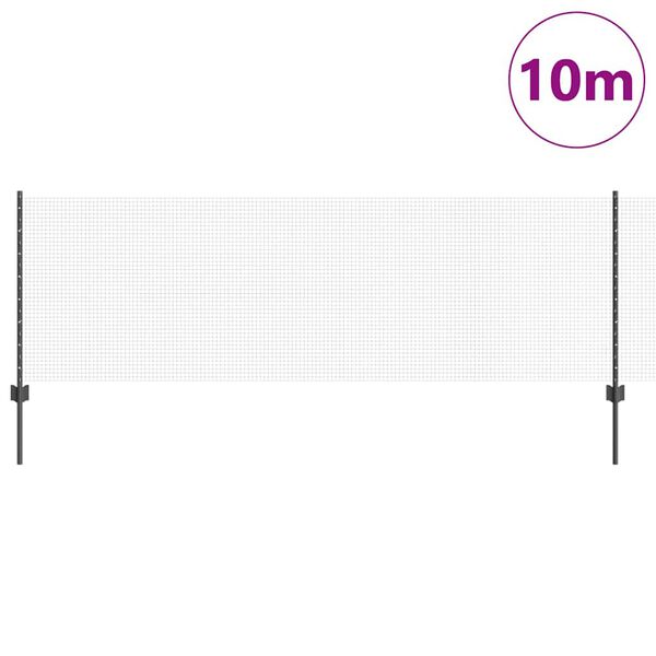 vidaXL Ograja s stebrom Siva 0,8 x 10 m Jeklo in PVC
