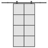 vidaXL Drsna vrata z opremo 102,5x205 cm ESG steklo in aluminij