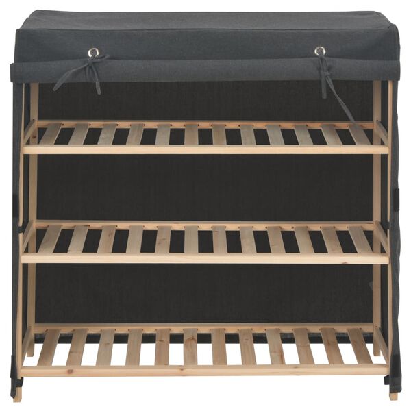 vidaXL Omarica za čevlje s pokrivalom siva 79x40x80 cm blago