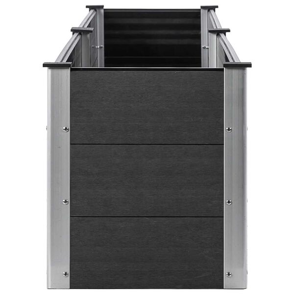 vidaXL Visoka greda 200x50x54 cm WPC siva