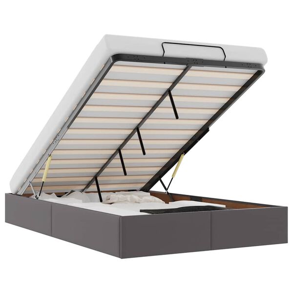 vidaXL Otomanski posteljni okvir brez vzmetnice siv 120x200 cm