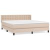 vidaXL Box spring postelja z vzmetnico kapučino 160x200cm umetno usnje