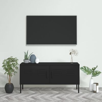 vidaXL TV omarica črna 105x35x50 cm jeklo