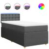vidaXL Box spring postelja z vzmetnico temno siva 80x200 cm blago