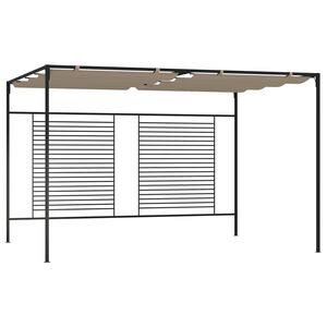 vidaXL Paviljon z zložljivo streho 3x4x2,3 m taupe 180 g/m&sup2;