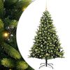 vidaXL Umjetna zložljiva božićna jelka 150 LED Zelena 150 cm PVC in PE