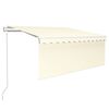 vidaXL Avtomatska tenda s senčilom LED + senzor 3,5x2,5 m krem