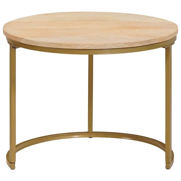 vidaXL Mize za kavo z gnezdenjem 2 pcs Trdna mangova les in jeklo