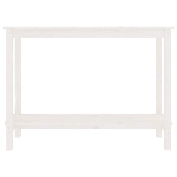 vidaXL Konzolna mizica bela 110x40x80 cm trdna borovina