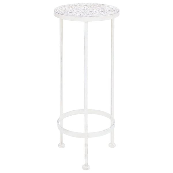 vidaXL Stojala za rože 3 kosi starinska kovina antično bela