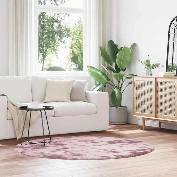 vidaXL Visoka ko&scaron;ata preproga NAVARRA pra&scaron;na roza 160x160 cm poliester