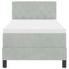 vidaXL LED Box Spring Postelja z LED Svetlo siva 80 x 200 cm Žamet