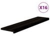 vidaXL Podloge za stopnice 16 kosov rjavo-črne 110x25x2 cm trdna hrastovina