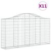 vidaXL Obokane gabion košare 11kosov 200x30x100/120cm pocinkano železo