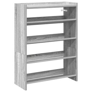 vidaXL Regal za čevlje siva sonoma 60x25x81 cm inženirski les