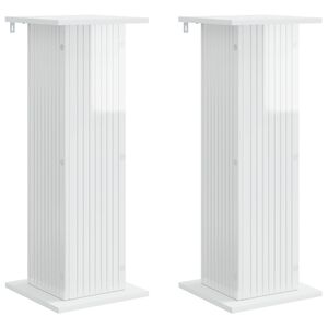 vidaXL Stojalo za rastline 2 kos Bela visok sijaj 30,5 x 30 x 80,5 cm