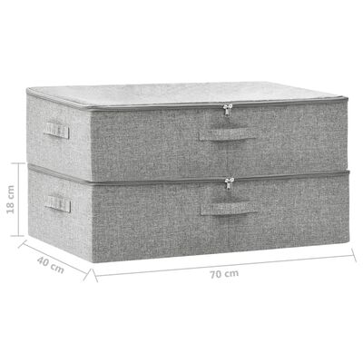 vidaXL Škatla za shranjevanje 2 kosa blago 70x40x18 cm siva
