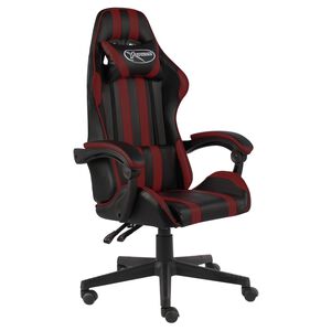 vidaXL Racing stol črno in vinsko rdeče umetno usnje
