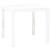vidaXL Vrtna miza bela 78x78x72 cm plastika