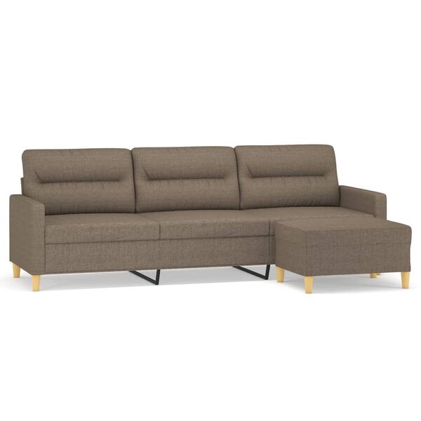 vidaXL Trosed s stolčkom za noge taupe 210 cm blago