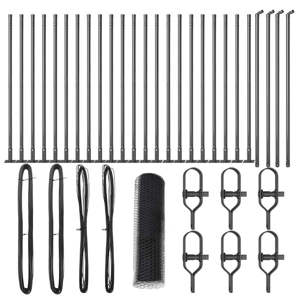 vidaXL Steber ograje. Siva 50 x 0,5 m (13 mm mreža) Jeklo in PVC