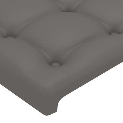 vidaXL LED posteljno vzglavje sivo 80x5x78/88 cm umetno usnje
