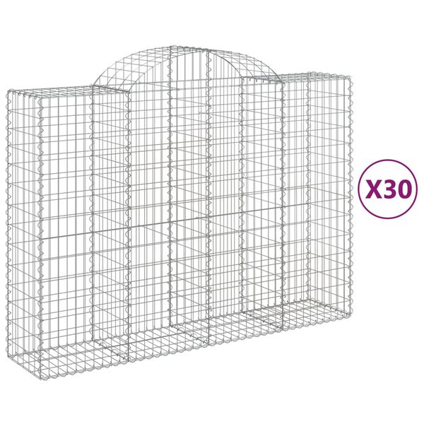 vidaXL Obokane gabion ko&scaron;are 30 kos 200x50x140/160 cm pocinkano železo