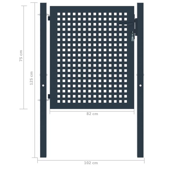 vidaXL Ograjna vrata antracit 102x75 cm jeklo